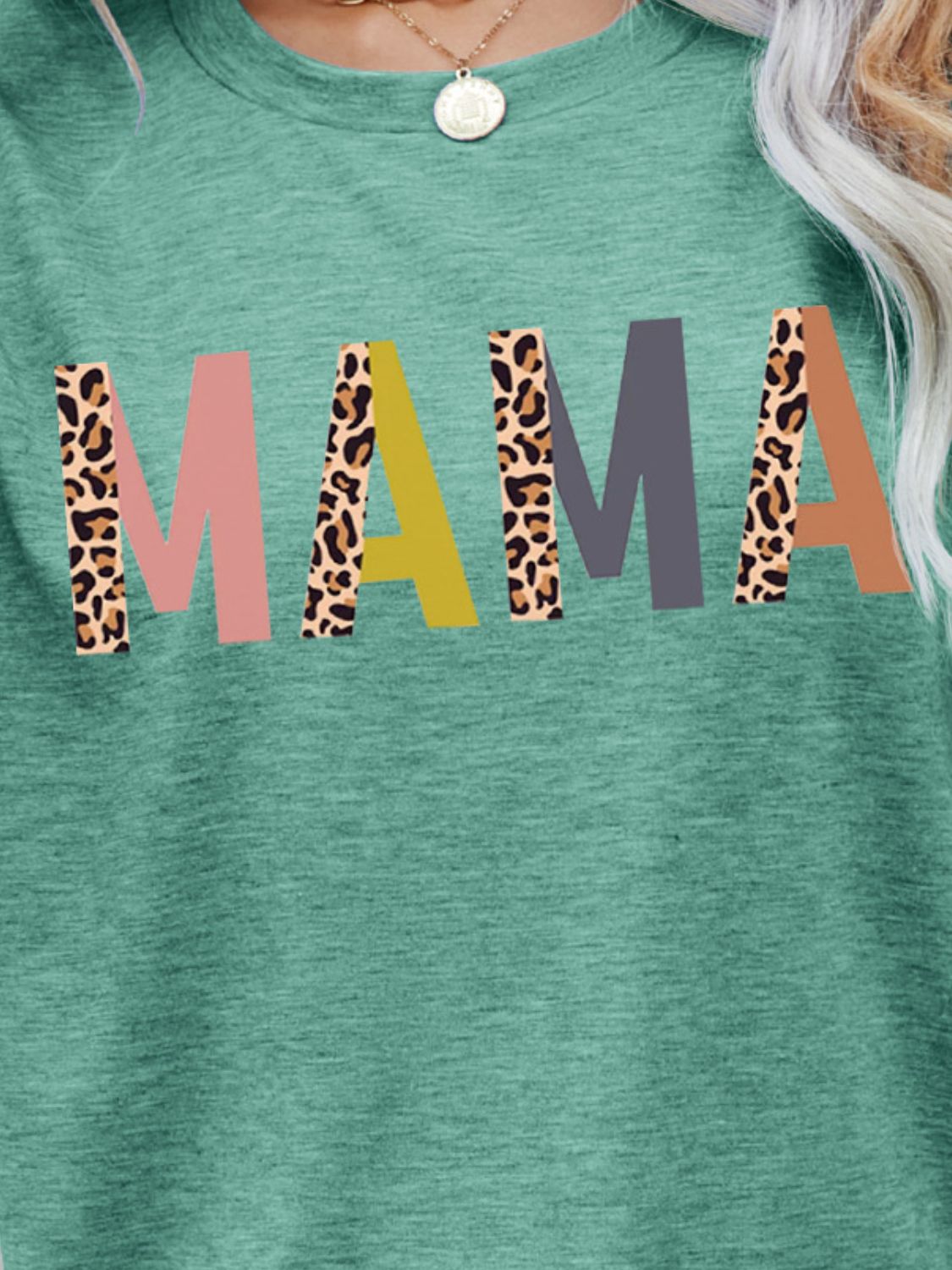 MAMA Leopard Graphic Short Sleeve Tee